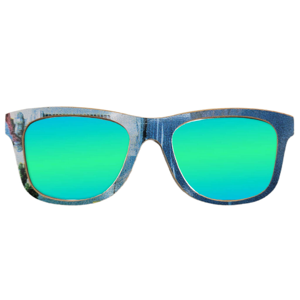 Wayfarer Style Recycled Wooden Skateboard Glasses (Large)