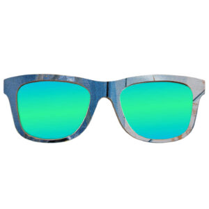 Wayfarer Style Recycled Wooden Skateboard Glasses (Large)