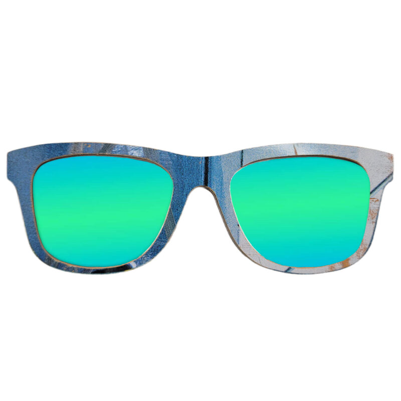 Wayfarer Style Recycled Wooden Skateboard Glasses (Large) - Image 2