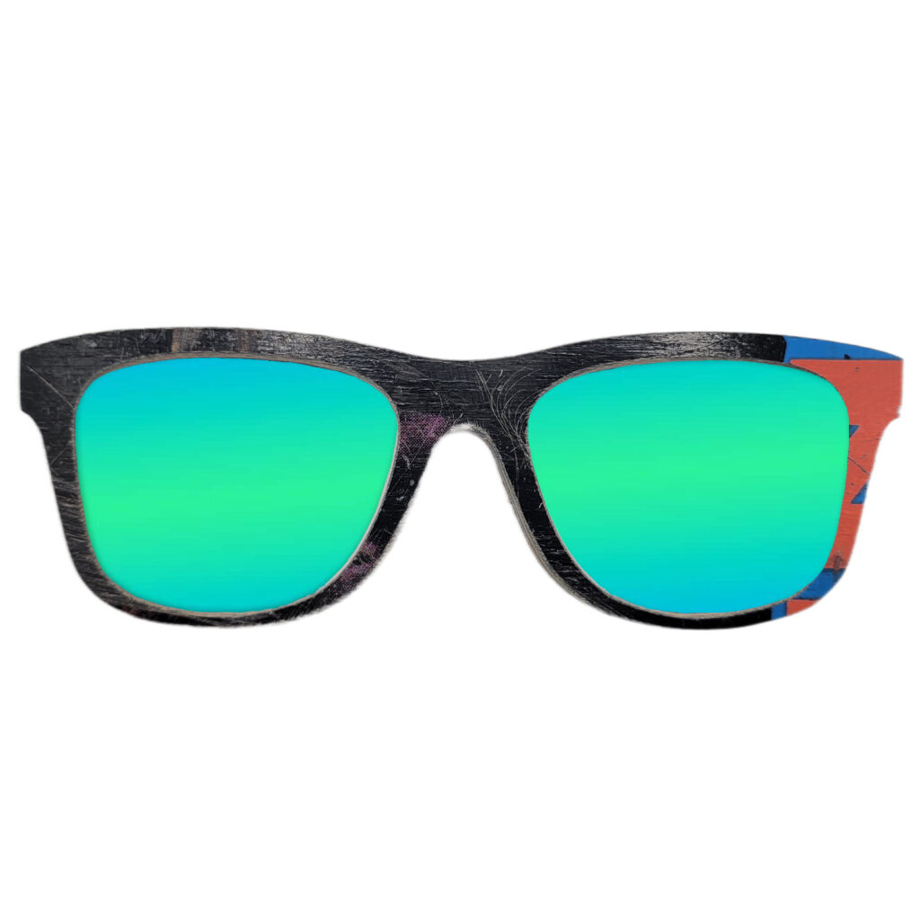Wayfarer Style Recycled Wooden Skateboard Glasses (Large)