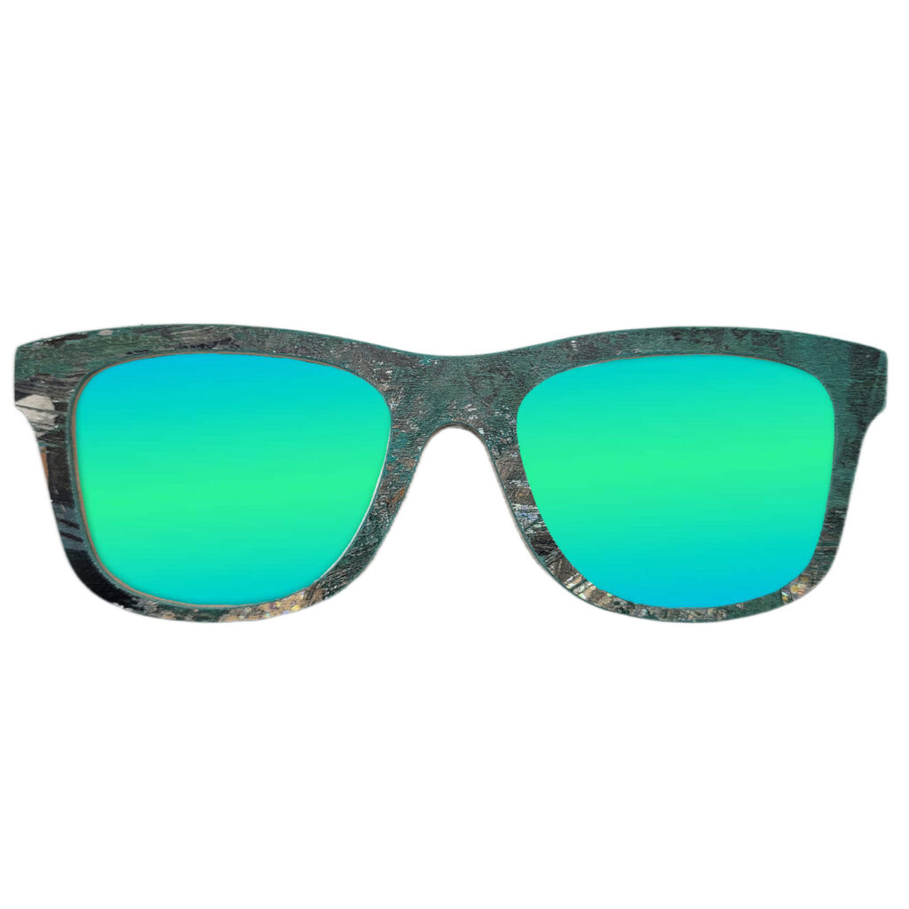 Wayfarer Style Recycled Wooden Skateboard Glasses (Large)