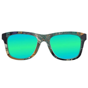Wayfarer Style Recycled Wooden Skateboard Glasses (Large)