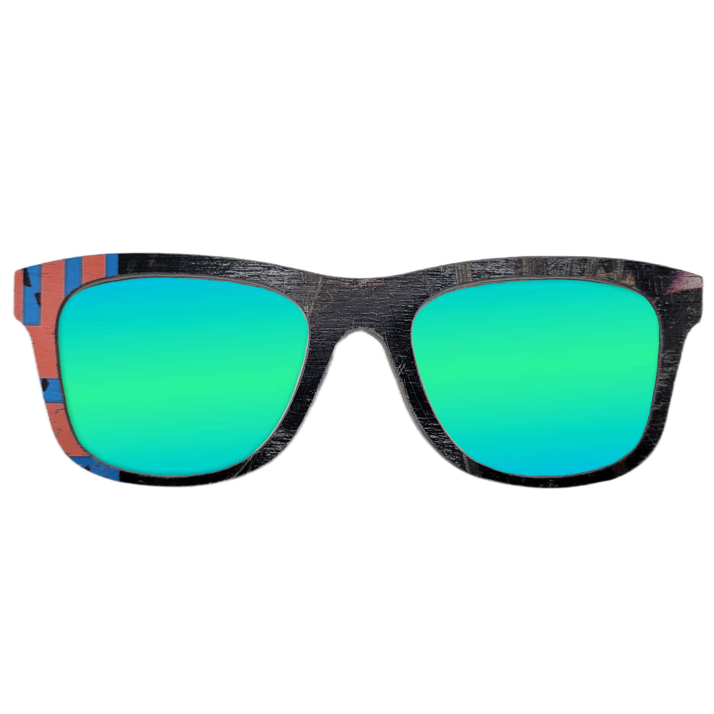 Wayfarer Style Recycled Wooden Skateboard Glasses (Large) - Image 2