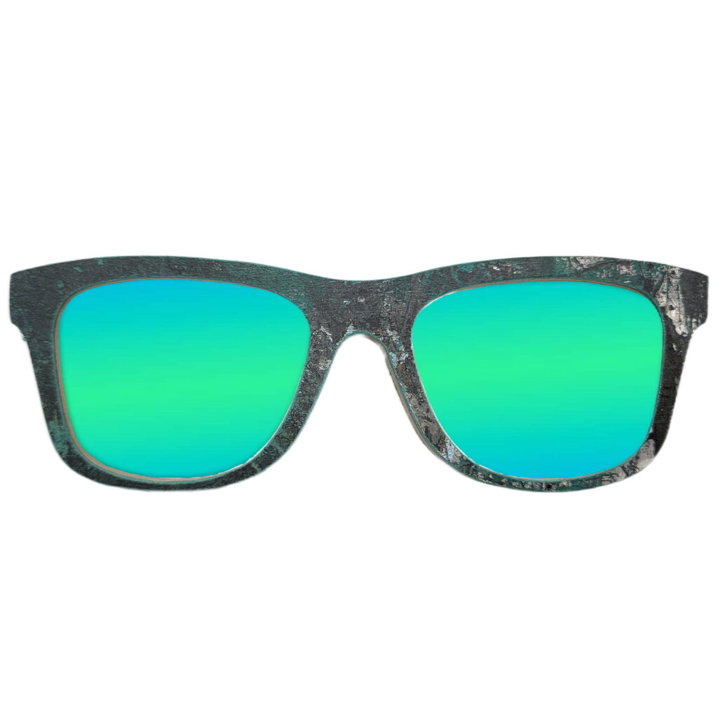Wayfarer Style Recycled Wooden Skateboard Glasses (Large)