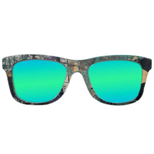 Wayfarer Style Recycled Wooden Skateboard Glasses (Large)