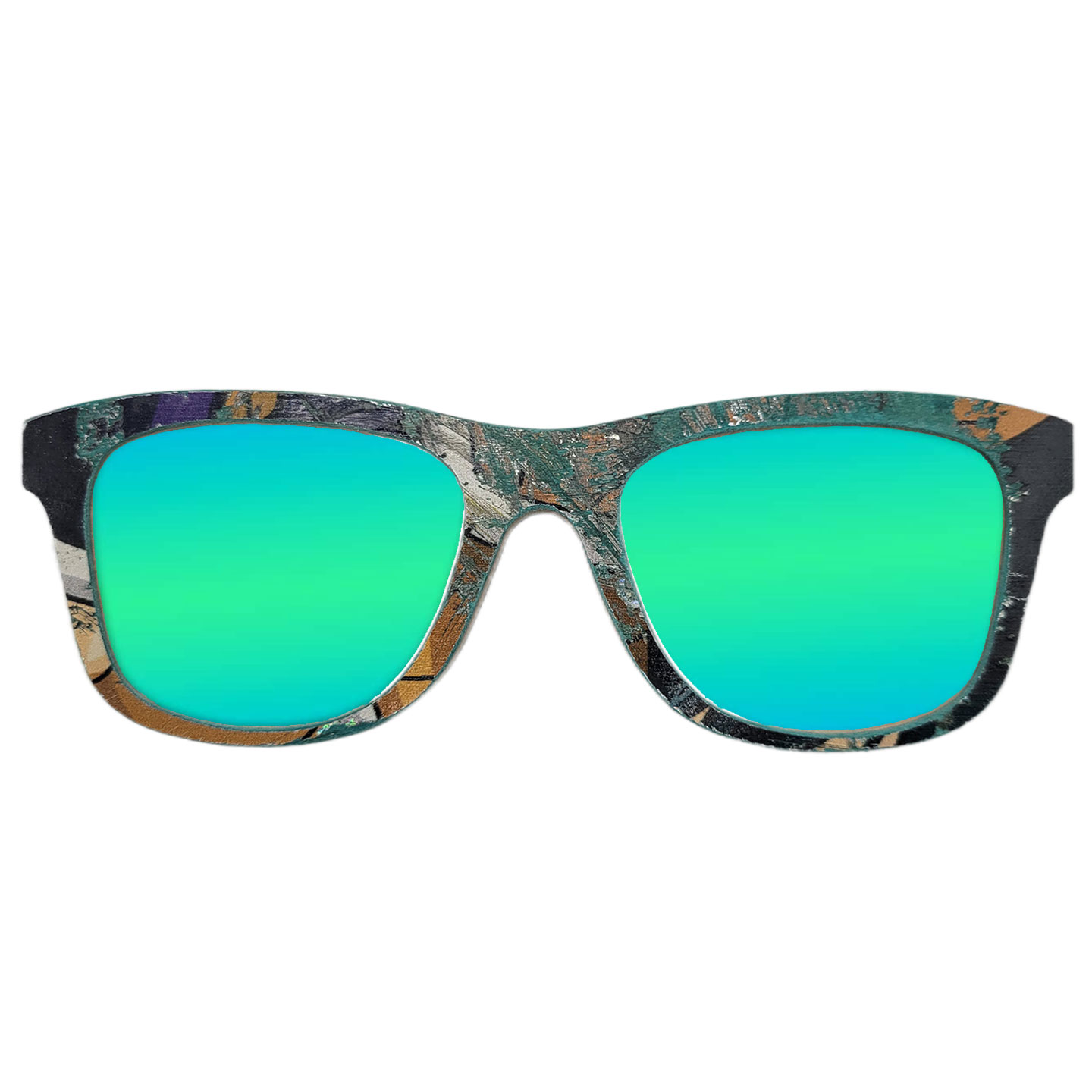 Wayfarer Style Recycled Wooden Skateboard Glasses (Large) - Image 2